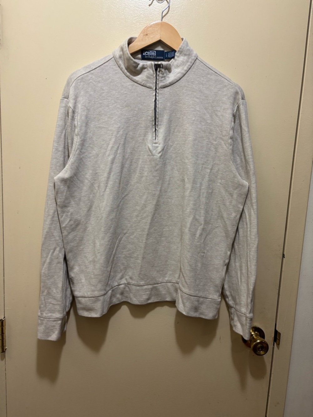 Polo by Ralph Lauren Men’s Light Cream Half-Zip Pullover